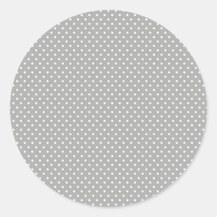 Stickers à points polka gris et blanc classique