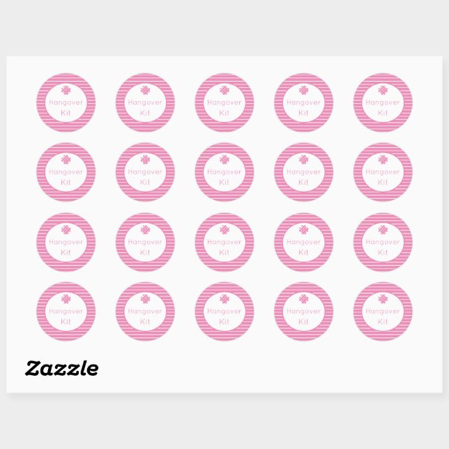 Stickers à rayures rose vif Kit de main (Feuille)