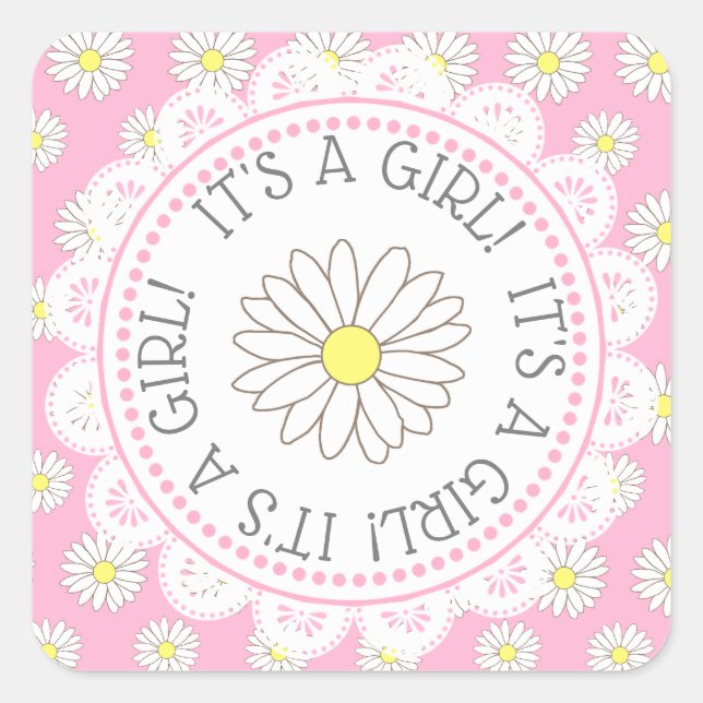 Stickers à thème A GIRL BABY SHOWER Daisy (Devant)