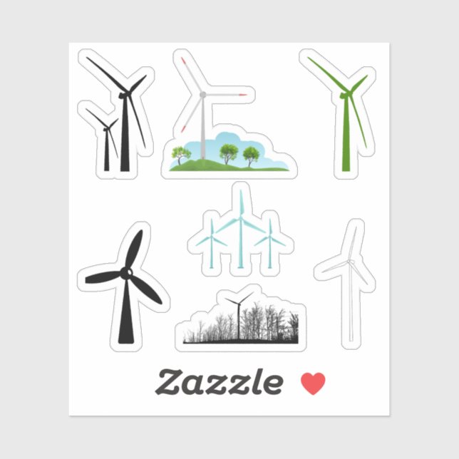Stickers à turbine éolienne (Feuille)