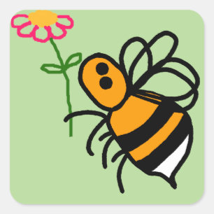 Stickers Abeille Et Fleur 20 par feuille