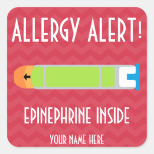 Stickers Alerte aux allergies à l'épinéphrine