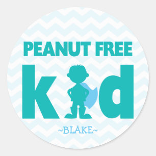 Stickers Allergie Garçon sans arachide pour enfant