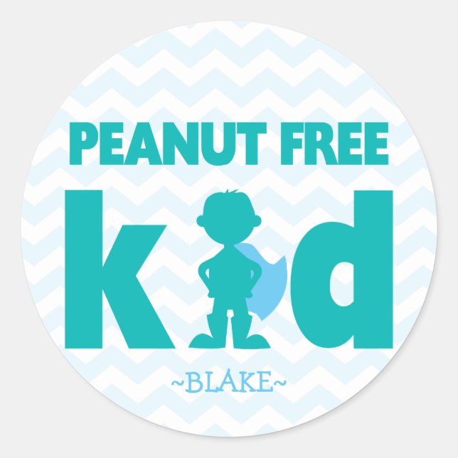 Stickers Allergie Garçon sans arachide pour enfant (Devant)