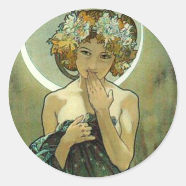 Stickers Alphonse Mucha Clair De Lune (Devant)
