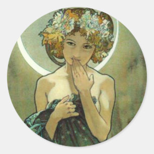 Stickers Alphonse Mucha Clair De Lune