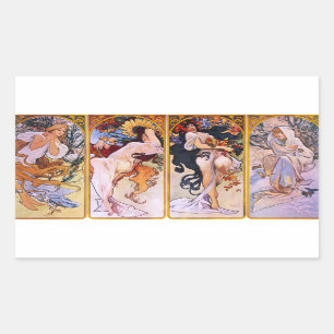 Stickers Alphonse Mucha Four Seasons