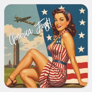 Stickers America First Pin Up