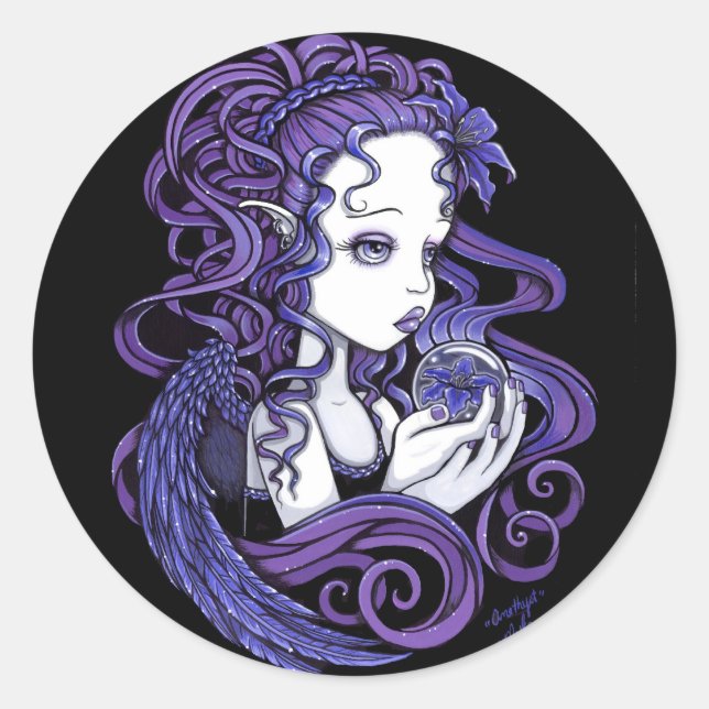 Stickers "Améthyste" Crystal Ball Angel Art (Devant)