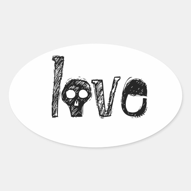 Stickers amour (avec crânes) (Devant)