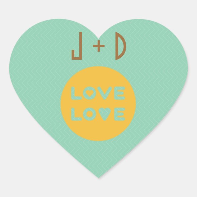 Stickers Amour Design Rétro (Devant)