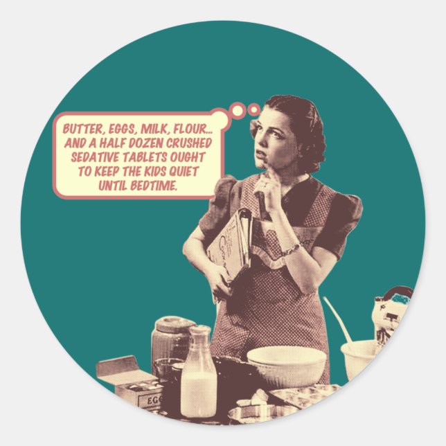 Stickers amusant - Retro Mom Sleepytime Cake (Devant)