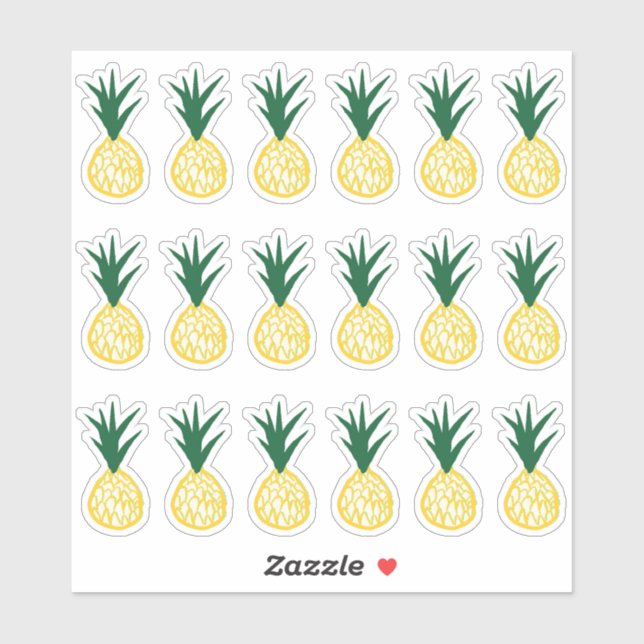 Stickers ananas jaune vif (Feuille)