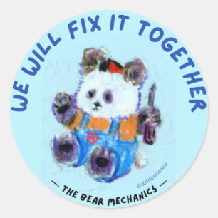 Stickers Anarcho-Mécaniques Panda Bear