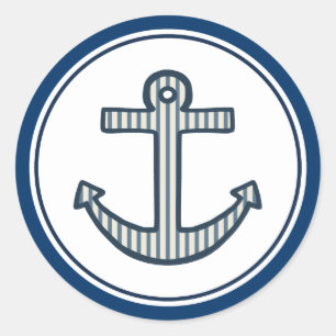 Stickers Ancre bleu marine