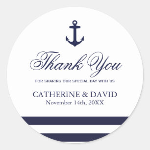 Stickers Ancre marine bleu et blanc mariage préfér