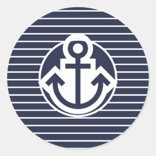 Stickers Ancre marine et blanche
