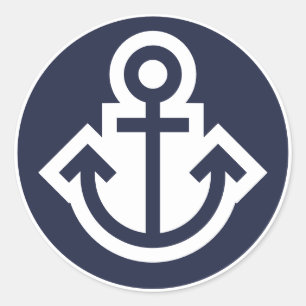 Stickers Ancre marine et blanche