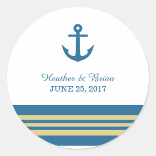 Stickers Ancre Nautique Blue Gold