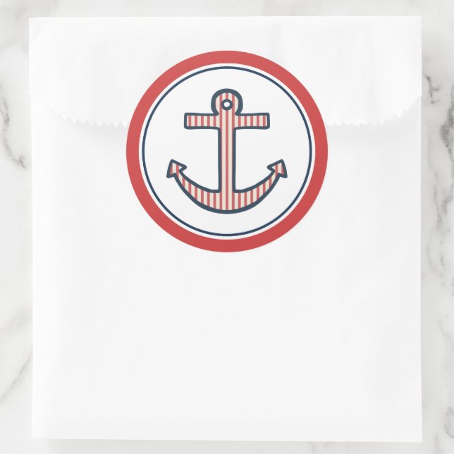 Stickers Ancre rouge rayé (Sac)