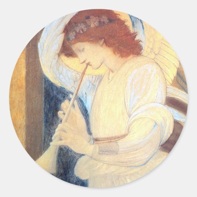 Stickers Ange de Noël Burne-Jones Gold Blanc (Devant)