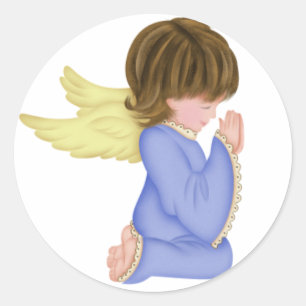 Stickers Angel de prière bleu 2