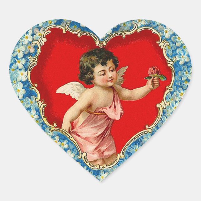 Stickers Angel Valentine vintage (Devant)