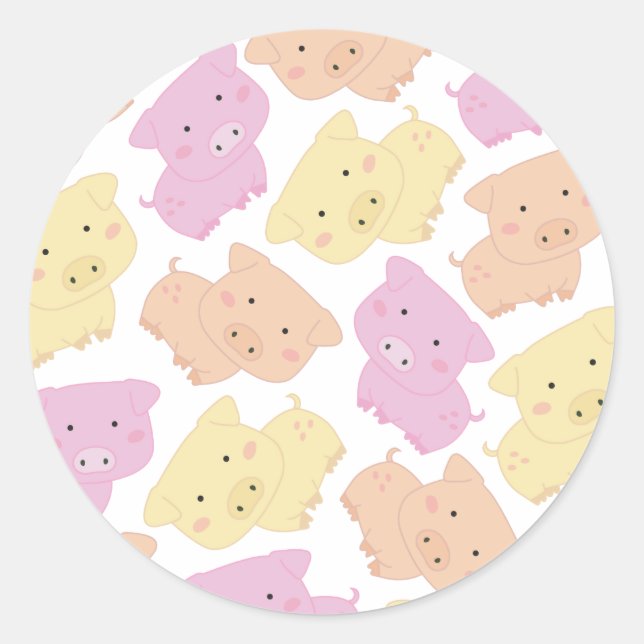 Stickers animaux de ferme de petits cochons mignon (Devant)