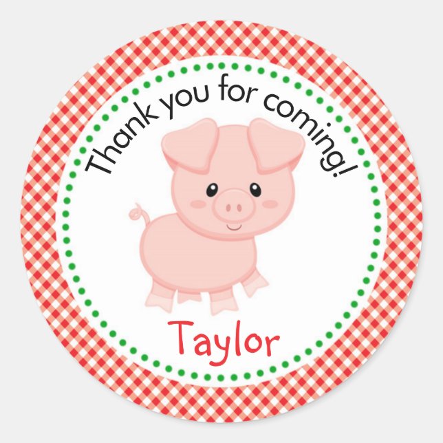 Stickers Animaux de ferme de porc -Arrière - plan  (Devant)