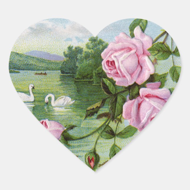 Stickers Anniversaire Coeur vintage (Devant)