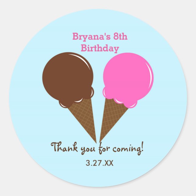 Stickers Anniversaire de crème glacée au chocolat  (Devant)