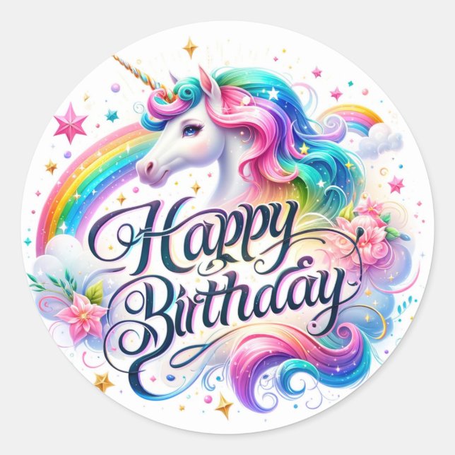 stickers Anniversaire de la licorne (Devant)