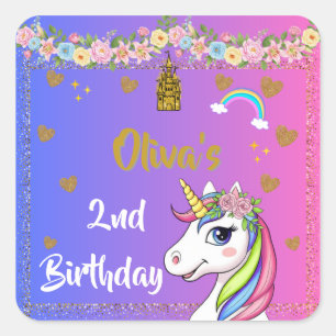 Stickers Anniversaire de la licorne   Rainbow Unic
