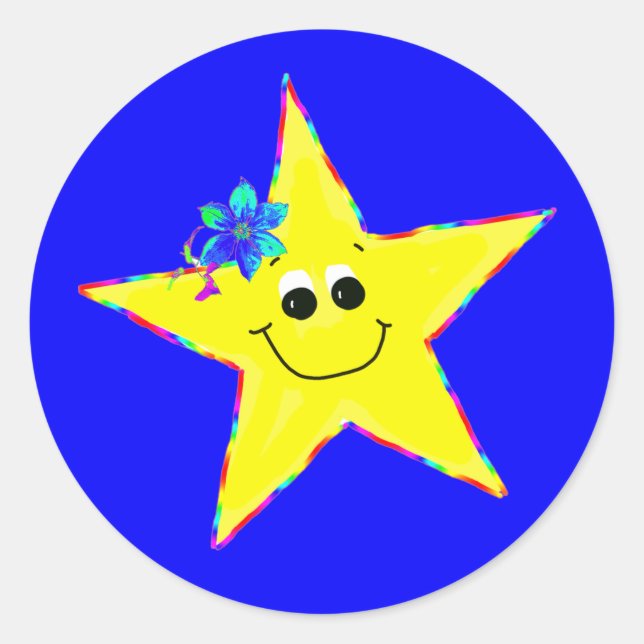 Stickers Anniversaire de l'étoile souriante jaune (Devant)