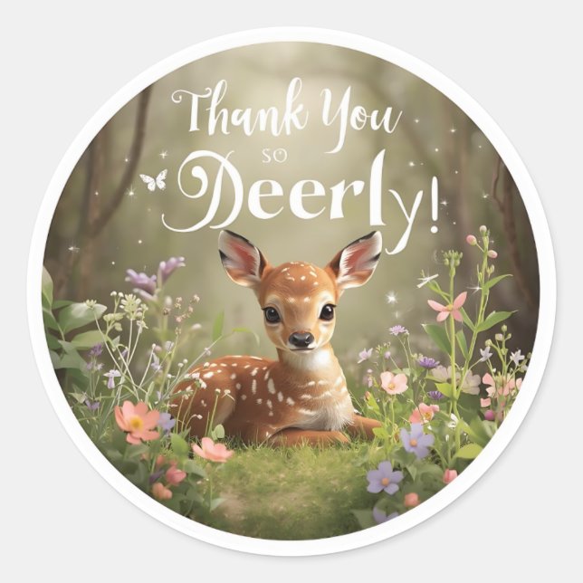 Stickers Anniversaire Des Petits Cerfs Posés - M (Devant)