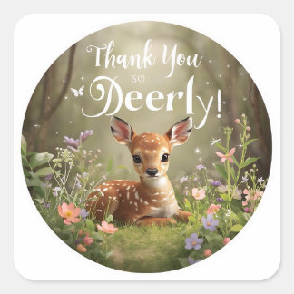 Stickers Anniversaire Des Petits Cerfs Posés - M