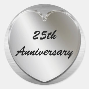 Stickers Anniversaire en argent du coeur