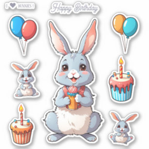 Stickers Anniversaire Joli Bunnie