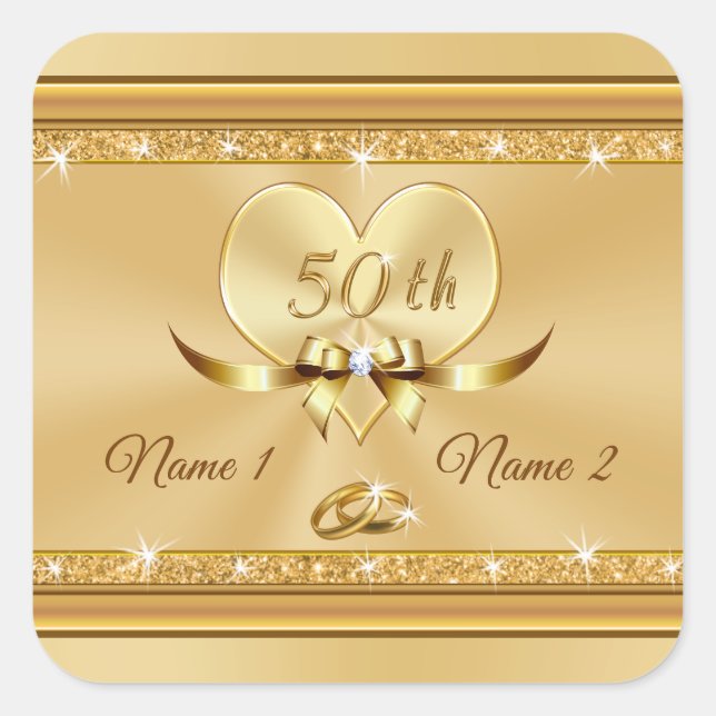 Stickers Anniversaire Or pas cher Personnalisé (Devant)