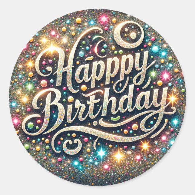Stickers Anniversaire - pour Fête Faveurs et Cadea (Devant)