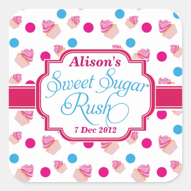 Stickers Anniversaire Sucre Rush Cute Cupcake (Devant)