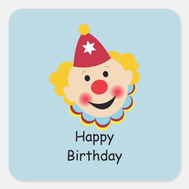 Stickers Anniversaire Visage Clown (Devant)
