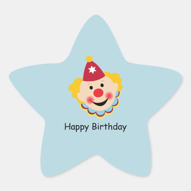 Stickers Anniversaire Visage Clown (Devant)