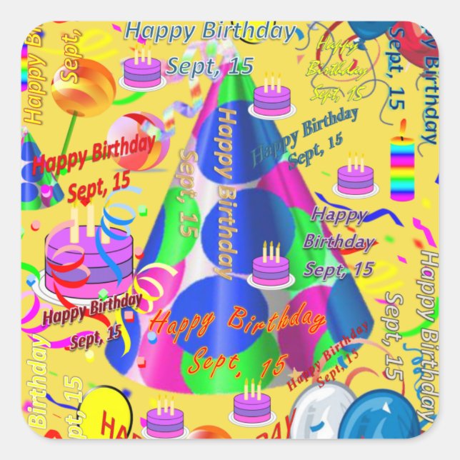 Stickers Anniversaires de enfants du 15 septembre (Devant)