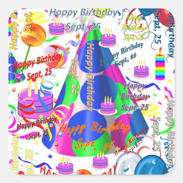Stickers Anniversaires de enfants du 25 septembre (Devant)