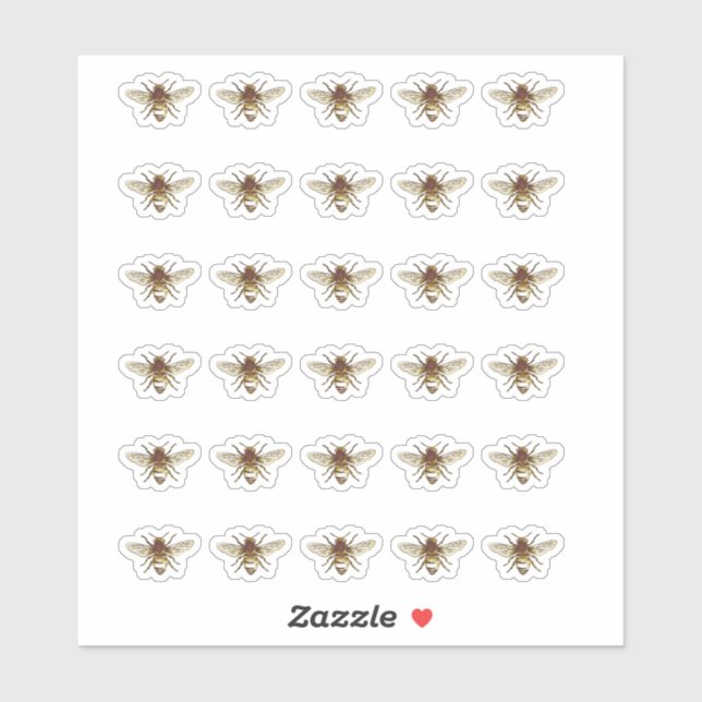 Stickers apiculteur d'abeilles stylisées (Feuille)