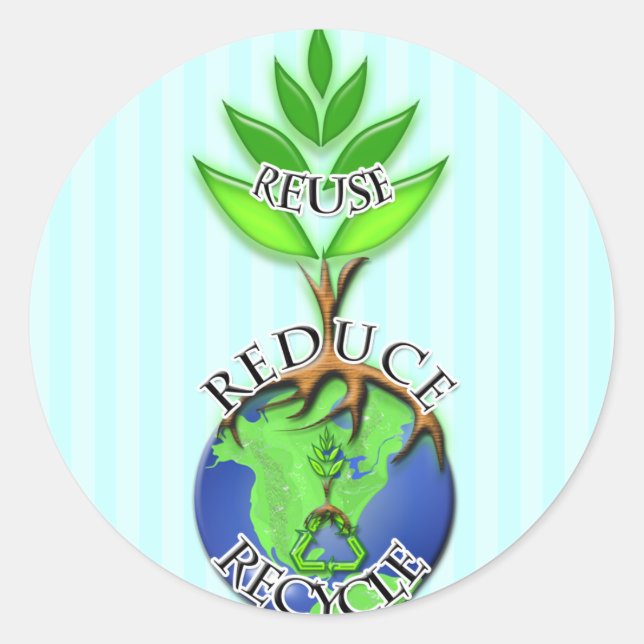 Stickers Arbre au sommet de la Terre Racines (Devant)