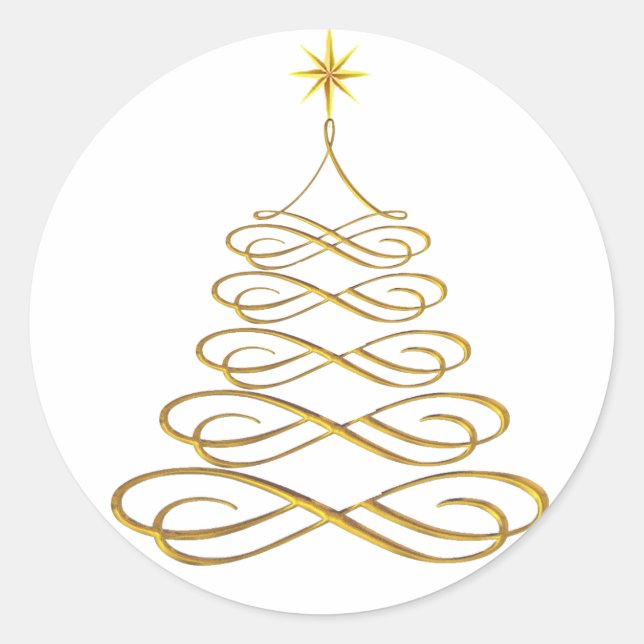 Stickers Arbre de Noël Gold stylisé (Devant)