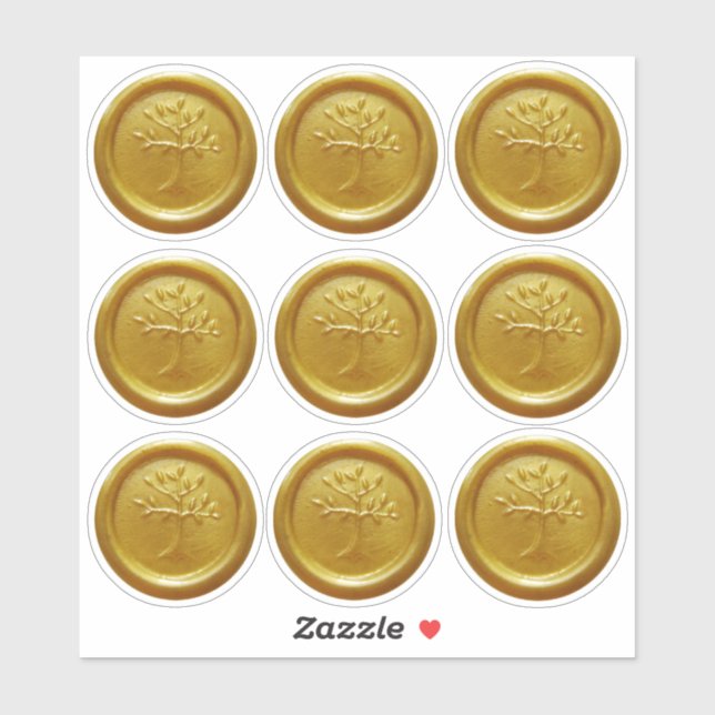 Stickers Arbre d'Or de Vie Stickers cire Sceau (Feuille)