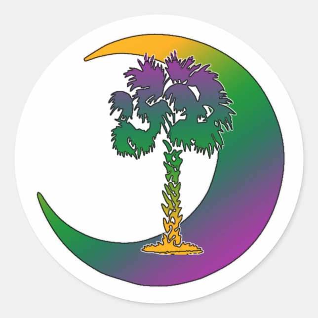 Stickers Arc-en-ciel Carolina Palmetto & Crescent (Devant)